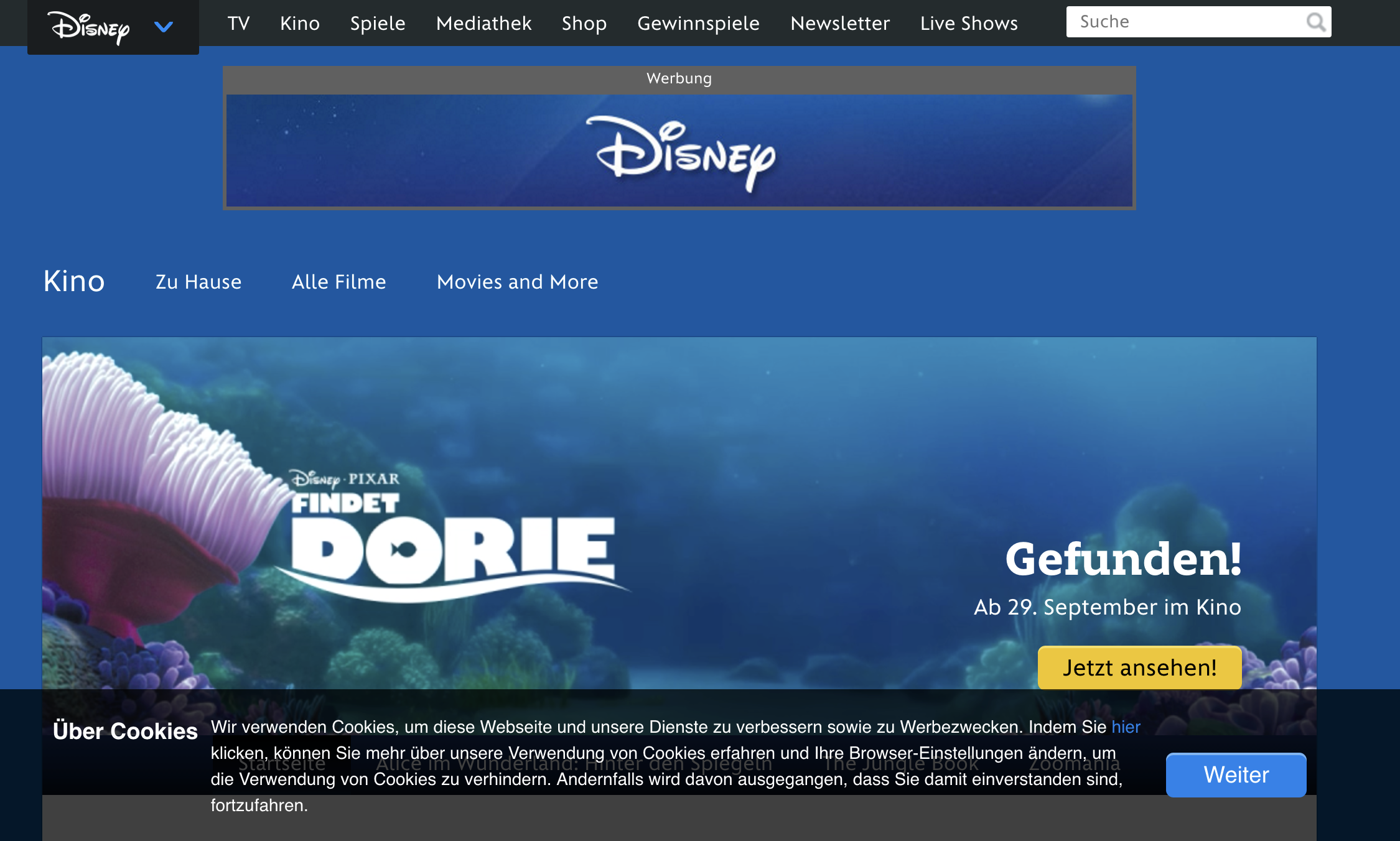 Disney app mockup